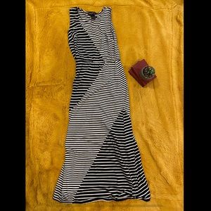 Black and white striped maxi dress